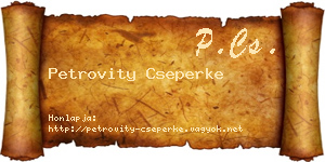 Petrovity Cseperke névjegykártya